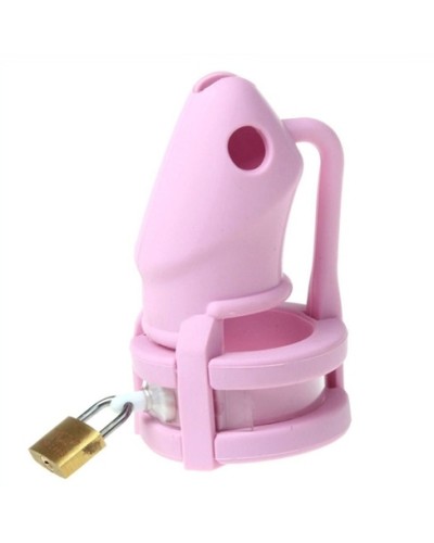 Cage de chasteté silicone Birdlocked 11 x 3.2 cm Rose