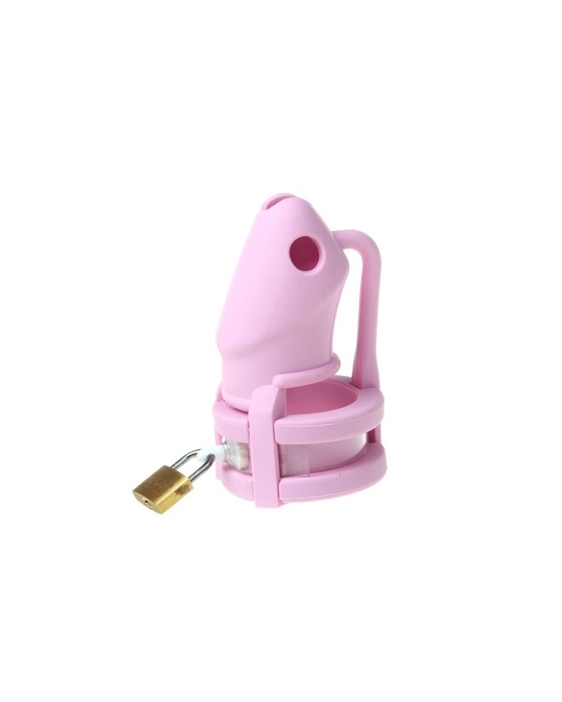 Cage de chasteté silicone Birdlocked 11 x 3.2 cm Rose