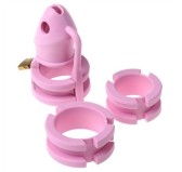 Cage de chasteté silicone Birdlocked 11 x 3.2 cm Rose