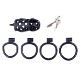 Cage de chasteté Dotty XL 10 x 4cm Noire