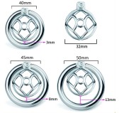 Cage de chasteté en métal avec Plug d'urètre Hexy 3 x 3.3cm Cage de chasteté en métal avec Plug d'urètre Hexy 3 x 3.3cm