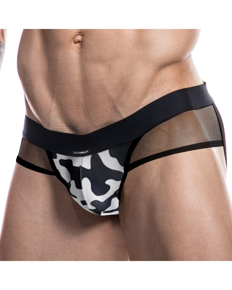 Jockstrap Mixed Camouflage Noir-Blanc