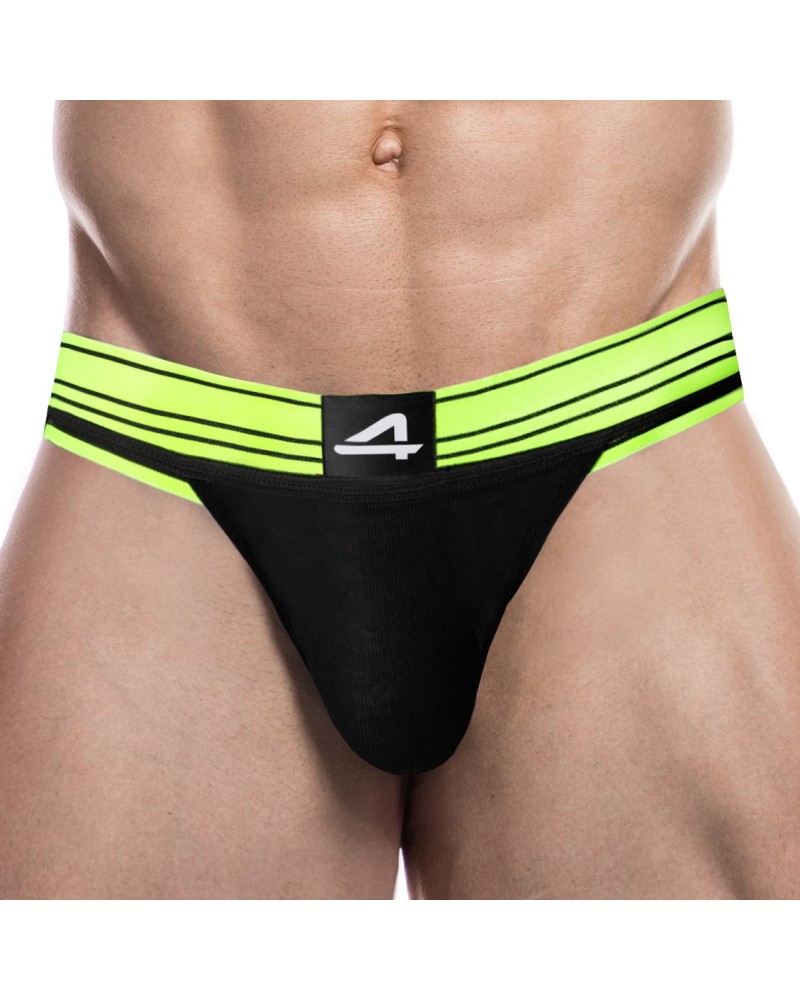 Jockstrap Rugby Noir-Jaune Neon