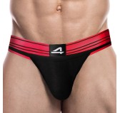 Jockstrap Rugby Noir-Rose neon