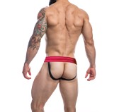 Jockstrap Rugby Noir-Rose neon