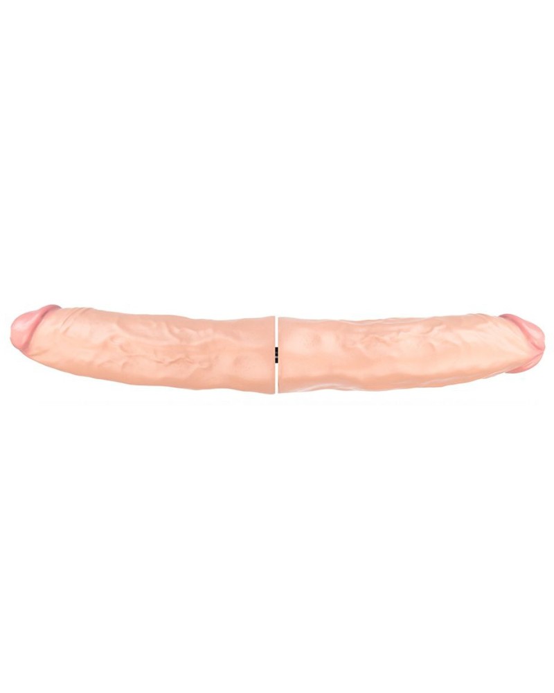 Double gode Deepr Goliath - 2 x 32.5 cm - Largeur de 7.5 à 8.8 cm - Flesh