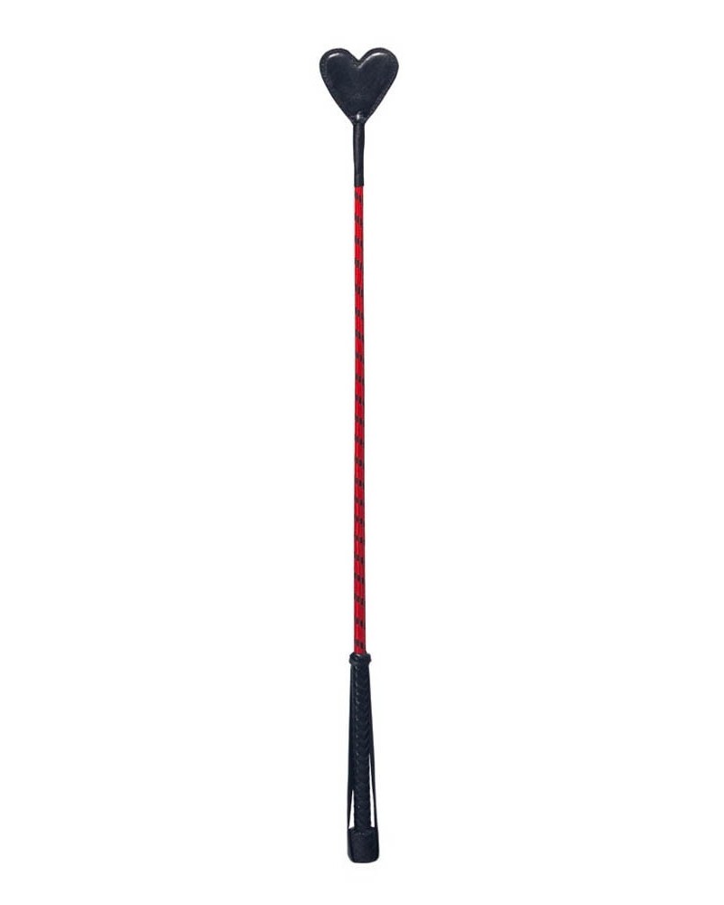 Cravache en cuir avec coeur rouge - 70cm Cravache en cuir avec coeur rouge - 70cm
