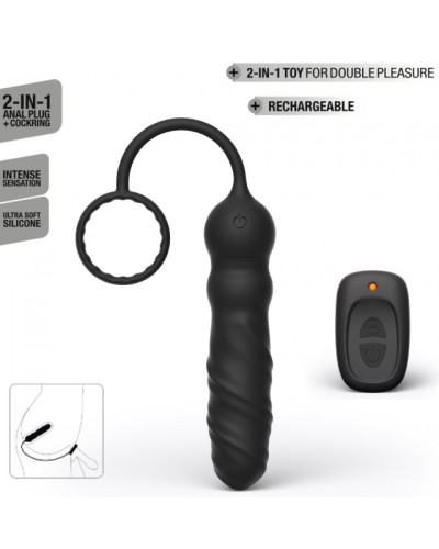 Plug vibrant et Cockring Deep Seeker Dorcel 10 x 2.8cm