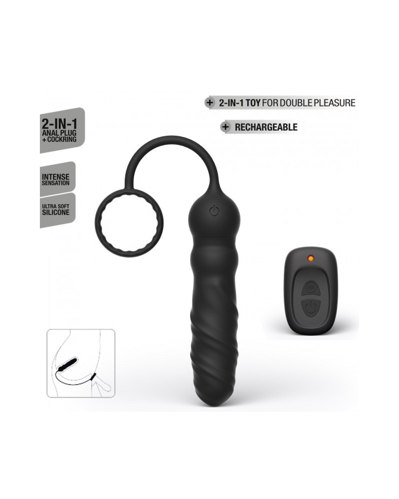 Plug vibrant et Cockring Deep Seeker Dorcel 10 x 2.8cm