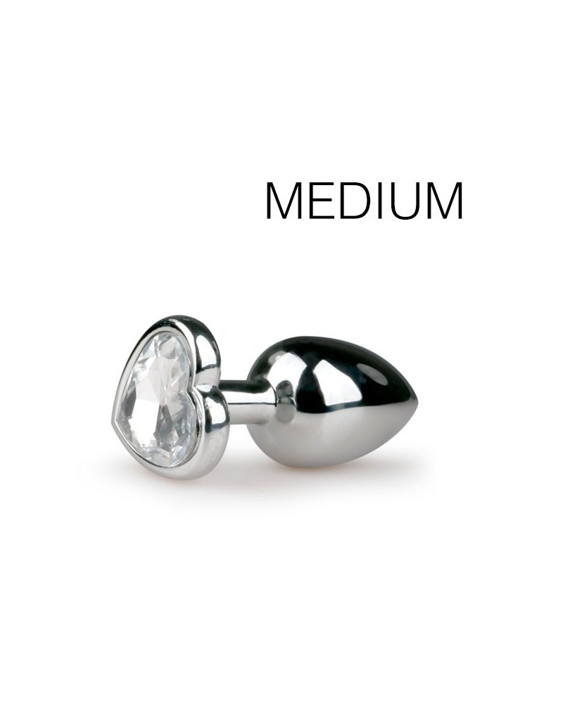 Plug bijou Argent en coeur - MEDIUM 7.1 x 3.2 cm Plug bijou Argent en coeur - MEDIUM 7.1 x 3.2 cm
