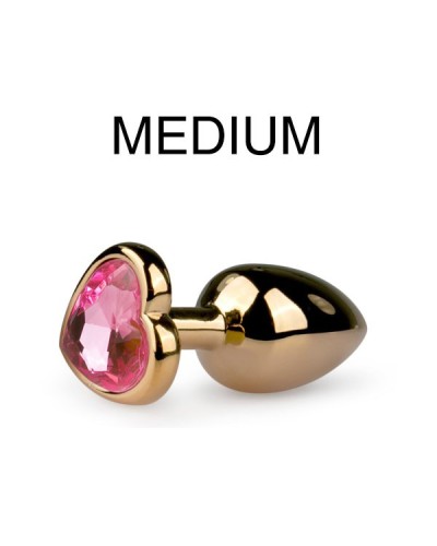 Plug bijou Or en coeur - Medium 7.5 x 3.4 cm