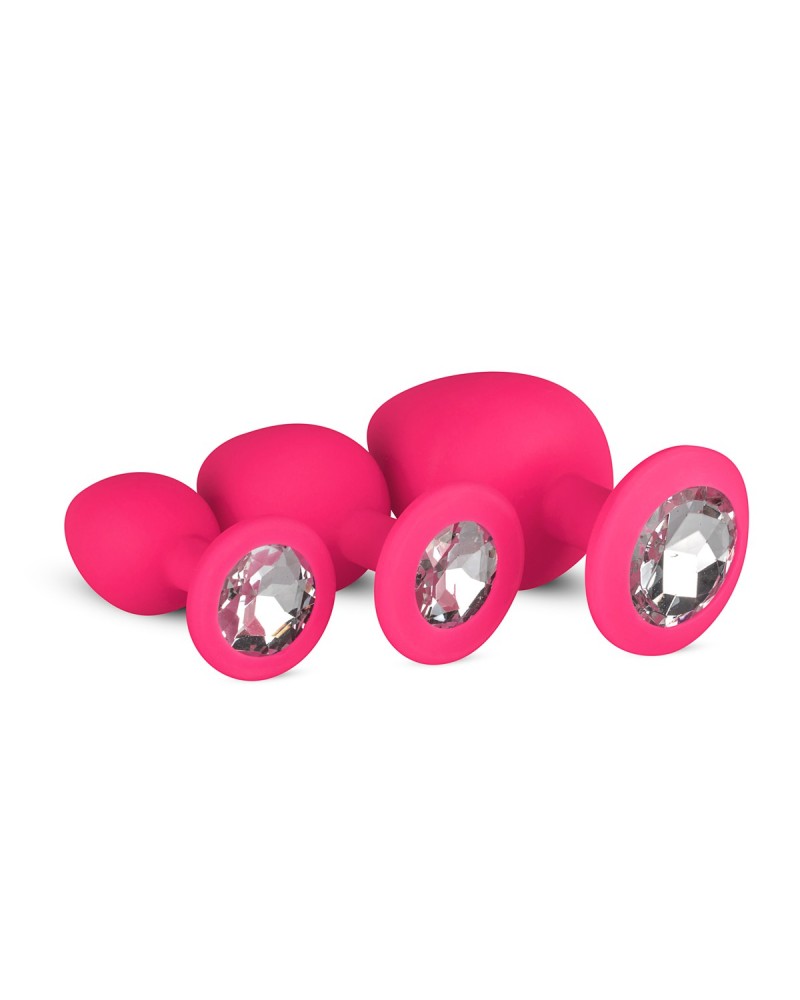 Lot de 3 plugs Bijou Diamond Roses Lot de 3 plugs Bijou Diamond Roses