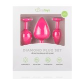 Lot de 3 plugs Bijou Diamond Roses Lot de 3 plugs Bijou Diamond Roses