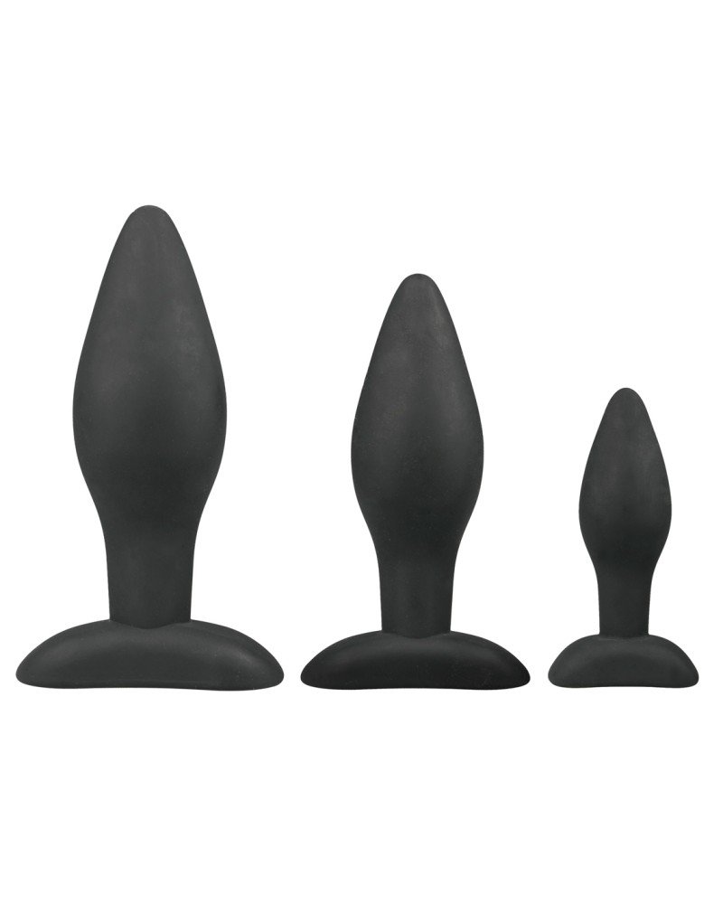 Kit de 3 plugs silicone Rocket Noirs