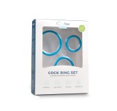 Cockrings en silicone Bleus x3