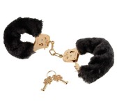 Menottes Gold Furry Noires Menottes Gold Furry Noires