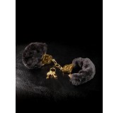 Menottes Gold Furry Noires Menottes Gold Furry Noires