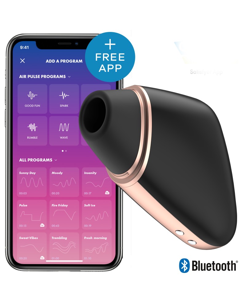 Stimulateur de clitoris connecté Love Triangle Satisfyer Noir Stimulateur de clitoris connecté Love Triangle Satisfyer Noir