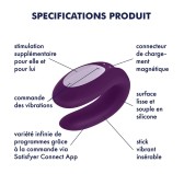 Stimulateur connecté Double Joy Satisfyer Mauve Stimulateur connecté Double Joy Satisfyer Mauve