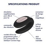 Stimulateur connecté Double Joy Satisfyer Noir Stimulateur connecté Double Joy Satisfyer Noir