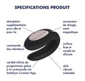 Stimulateur connecté Double Joy Satisfyer Noir