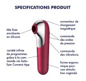 Stimulateur de clitoris + Vibromasseur Dual Love Rouge