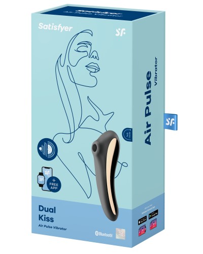 Stimulateur de clitoris Dual Kiss Satisfyer Noir