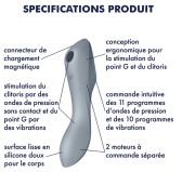 Stimulateur de clitoris Curvy Trinity 3 Satisfyer Gris Stimulateur de clitoris Curvy Trinity 3 Satisfyer Gris