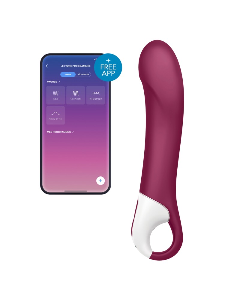 Vibromasseur connecté Big Heat Satisfyer 15 x 4cm Mauve