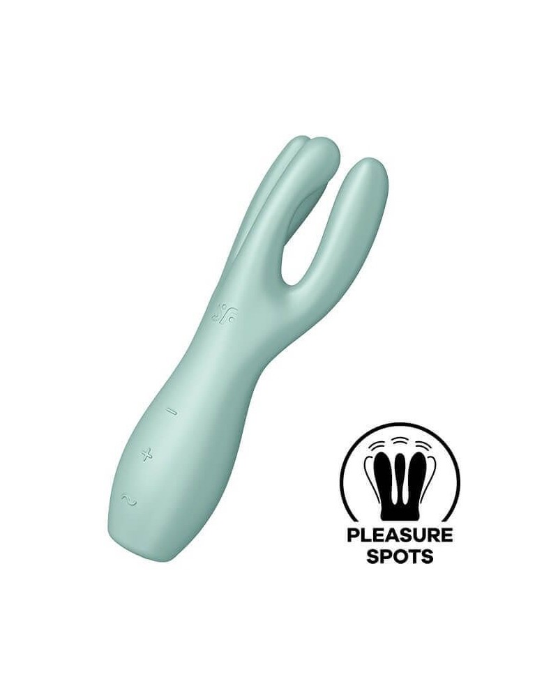 Stimulateur de clitoris Threesome Satisfyer 14cm Vert