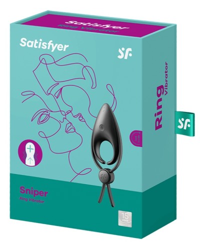 Cockring vibrant Sniper Satisfyer 28mm Noir