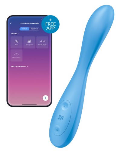 Vibro connecté G-SPOT FLEX 4+ Satisfyer 20cm Bleu