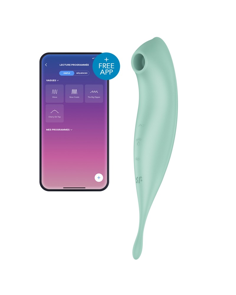 Stimulateur à clitoris connecté Twirling Pro Satisfyer Vert