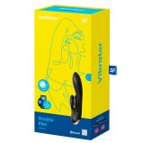 Vibro Rabbit connecté Double Flex Satisfyer 20cm Noir Vibro Rabbit connecté Double Flex Satisfyer 20cm Noir