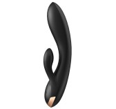 Vibro Rabbit connecté Double Flex Satisfyer 20cm Noir Vibro Rabbit connecté Double Flex Satisfyer 20cm Noir
