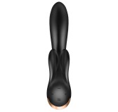 Vibro Rabbit connecté Double Flex Satisfyer 20cm Noir Vibro Rabbit connecté Double Flex Satisfyer 20cm Noir
