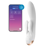 Vibro Rabbit connecté Double Flex Satisfyer 20cm Blanc Vibro Rabbit connecté Double Flex Satisfyer 20cm Blanc