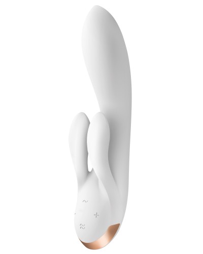 Vibro Rabbit connecté Double Flex Satisfyer 20cm Blanc
