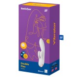Vibro Rabbit connecté Double Flex Satisfyer 20cm Blanc Vibro Rabbit connecté Double Flex Satisfyer 20cm Blanc