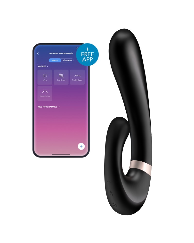 Stimulateur Point G connecté Heat Wave Satisfyer 14 x 3.5cm Noir Stimulateur Point G connecté Heat Wave Satisfyer 14 x 3.5cm Noir