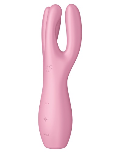 Stimulateur de clitoris Threesome 3 Satisfyer 14cm Rose