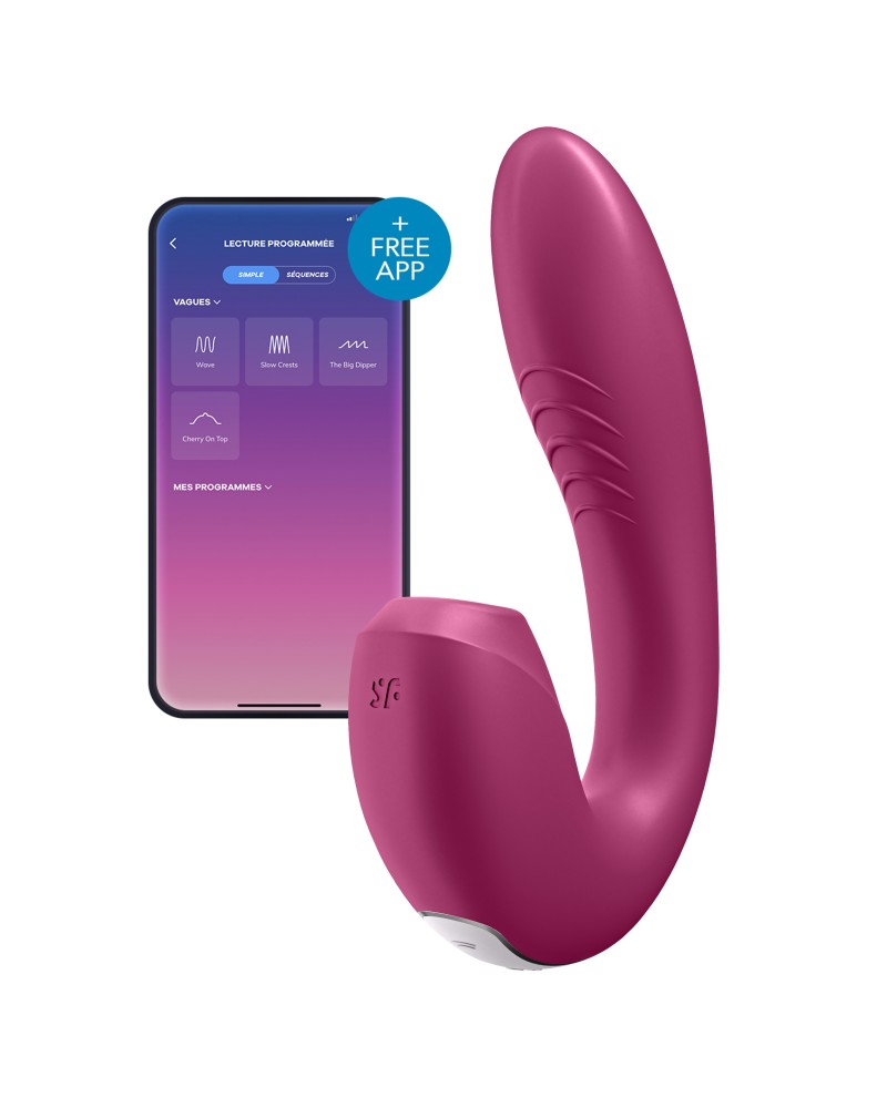 Stimulateur de clitoris connecté Sunray Satisfyer Framboise