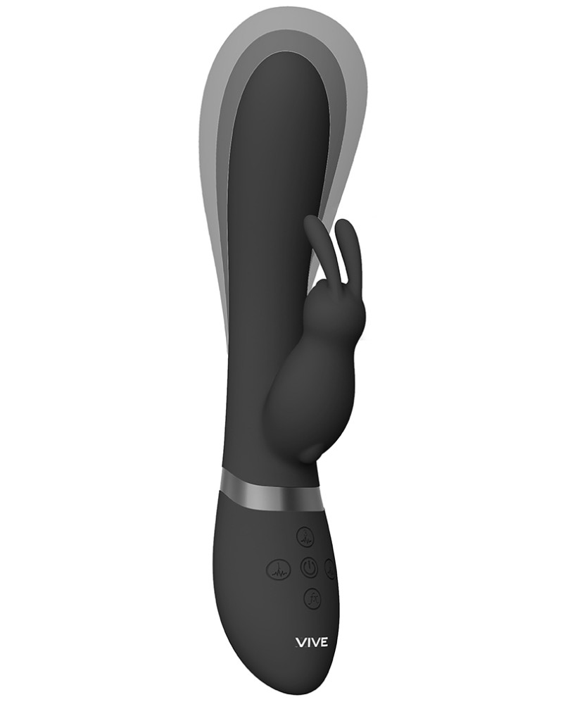 Vibro Rabbit gonflable Taka 22 x 6cm Noir