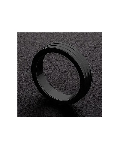 Cockring Ribbed Triune Noir 10mm