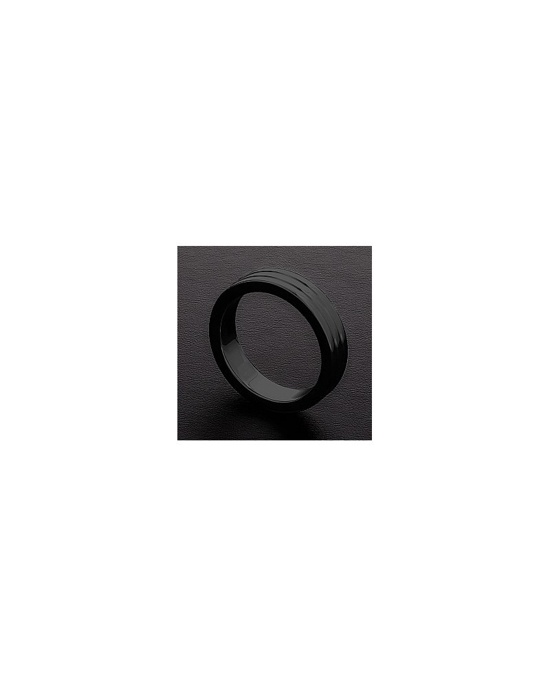 Cockring Ribbed Triune Noir 10mm