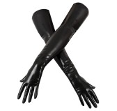 Gants longs en latex Tenue Bdsm Noirs