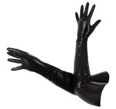 Gants longs en latex Tenue Bdsm Noirs