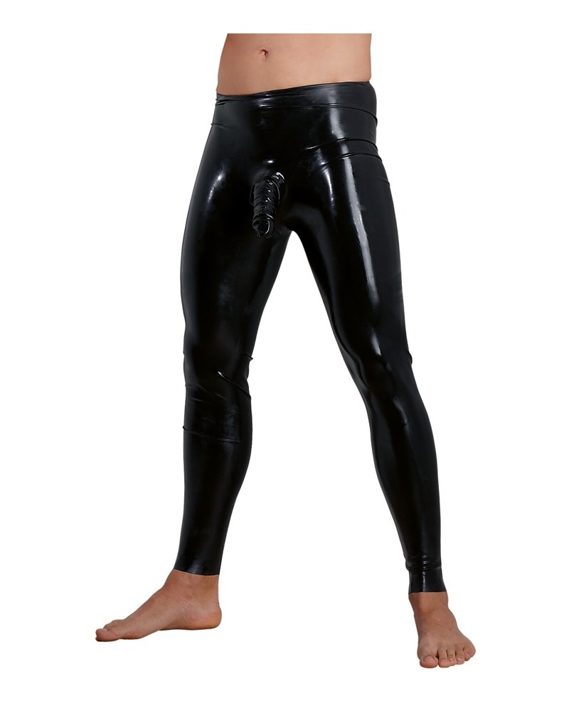 Legging en latex avec gaine pénis