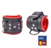 Menottes Rembourrées en cuir pour les poignets Noir-Rouge Menottes Rembourrées en cuir pour les poignets Noir-Rouge
