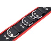 Collier en cuir avec 3 Anneaux D Rouge Collier en cuir avec 3 Anneaux D Rouge